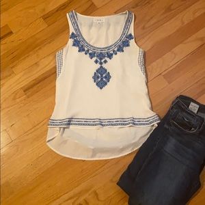 THML Blue Bohemian pattern tank top